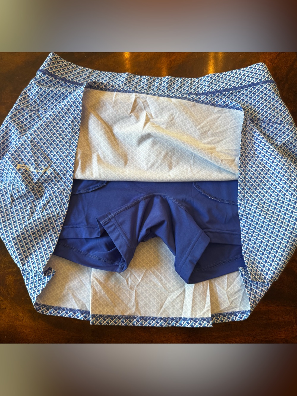 RLX Ralph Lauren Women’s Pleated Back Golf Skort Geo Abstract Multi Blue Size M - Picture 6 of 10